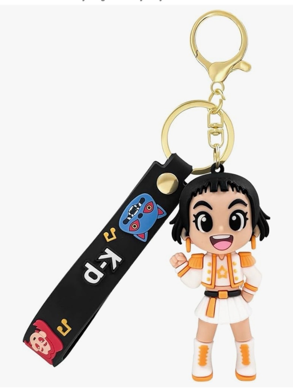Orange Cartoon Character Kids Backpack Keychain Charm